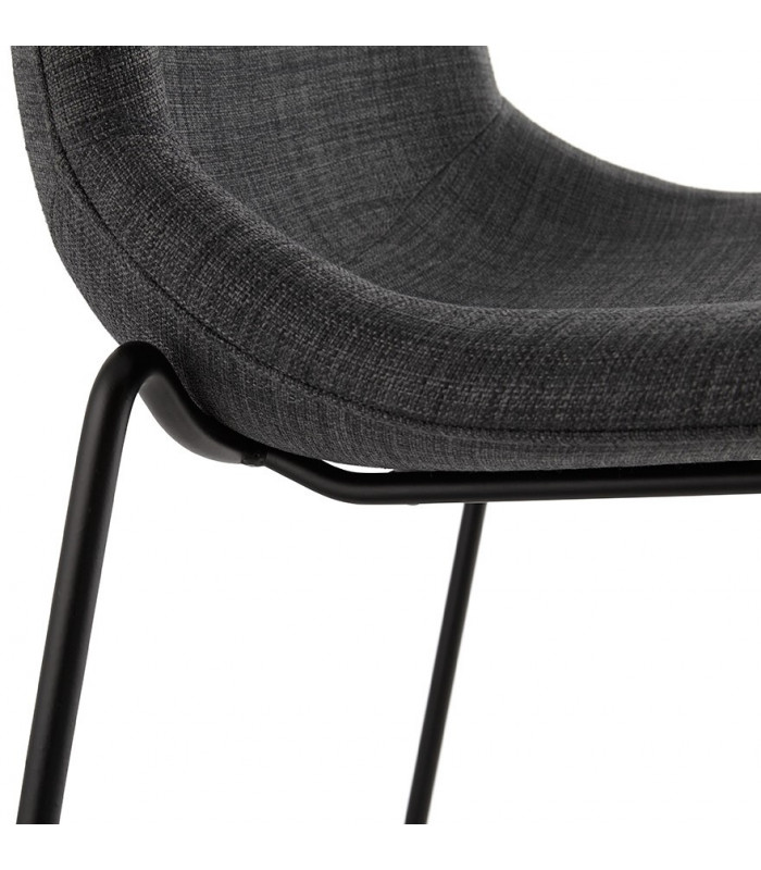 Tabouret de bar design gris foncé en tissu Burbidge