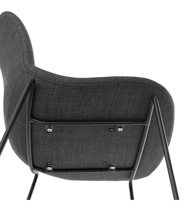 Tabouret de bar design gris foncé en tissu Burbidge