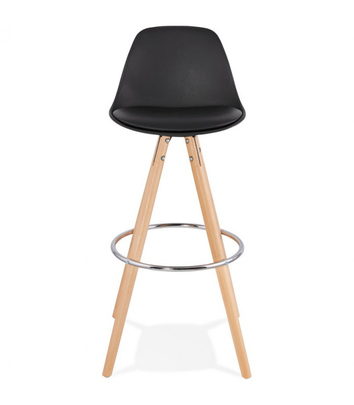 Tabouret de bar design noir en plastique Alassio