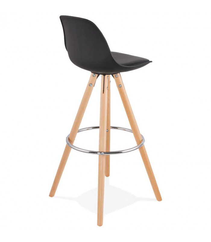Tabouret de bar design noir en plastique Alassio