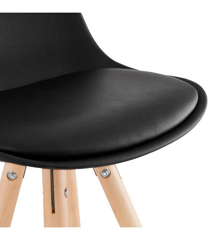 Tabouret de bar design noir en plastique Alassio