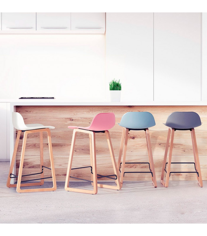 Tabouret de bar design rose en plastique Allegra