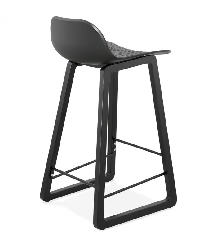 Tabouret de bar design noir en plastique Hoopla Mini