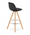 Tabouret de bar design noir en plastique Alassio Mini