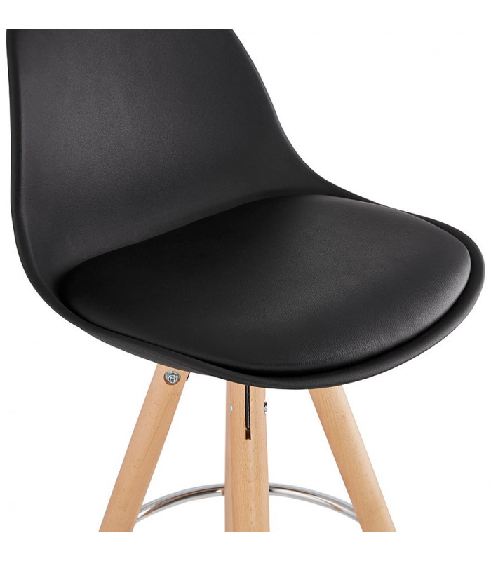 Tabouret de bar design noir en plastique Alassio Mini