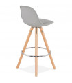 Tabouret de bar design gris en plastique Alassio Mini