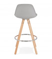 Tabouret de bar design gris en plastique Alassio Mini