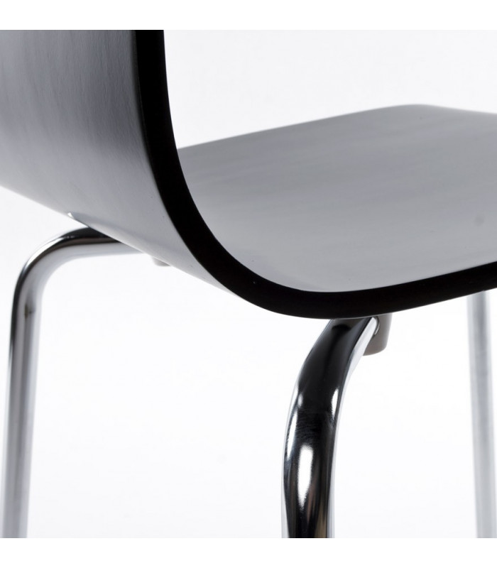 chaise design (non empilable) noir en bois Boyer