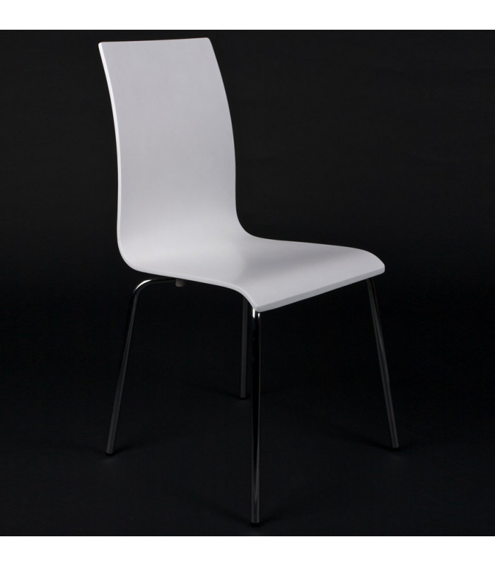 chaise design (non empilable) blanc en bois Boyer
