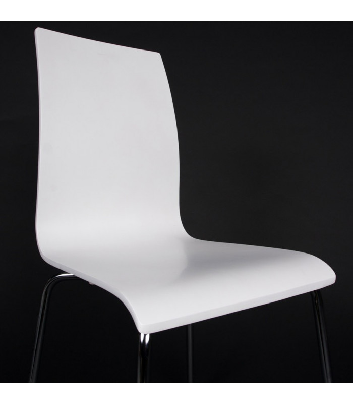 chaise design (non empilable) blanc en bois Boyer