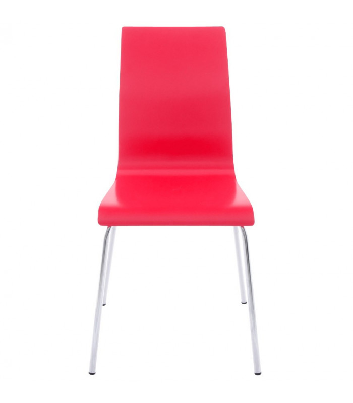chaise design (non empilable) rouge en bois Boyer