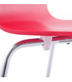 chaise design (non empilable) rouge en bois Boyer
