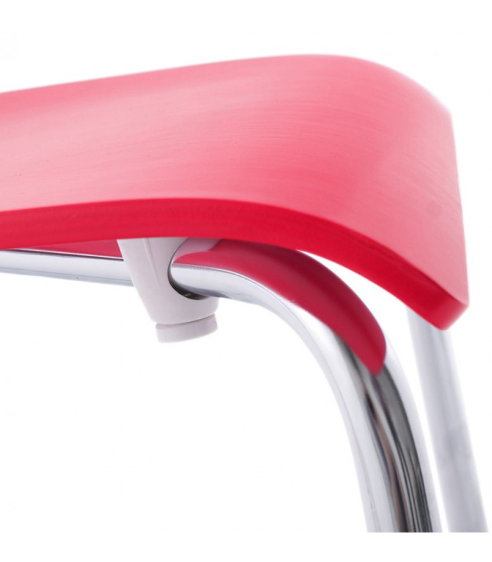 chaise design (non empilable) rouge en bois Boyer