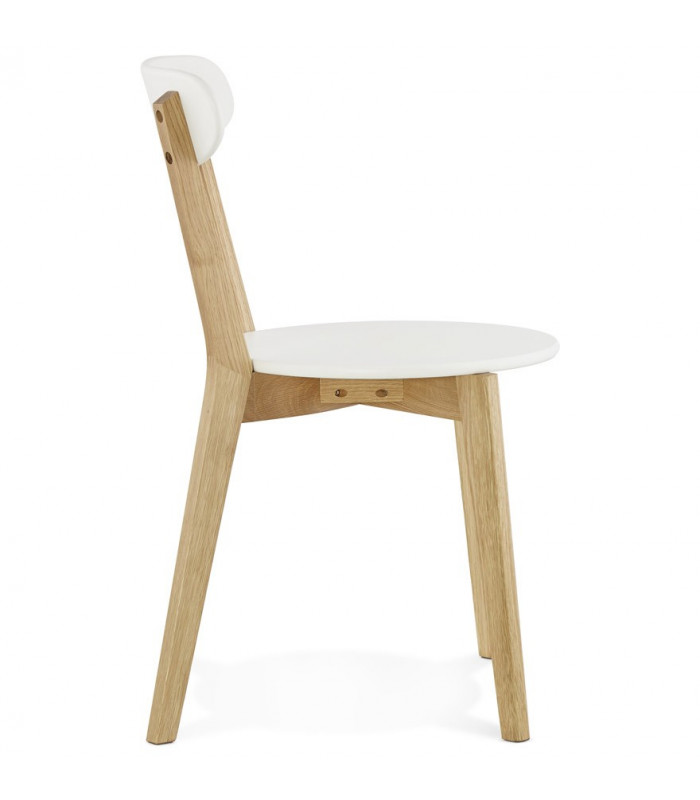 Chaise design blanc en bois Fayola