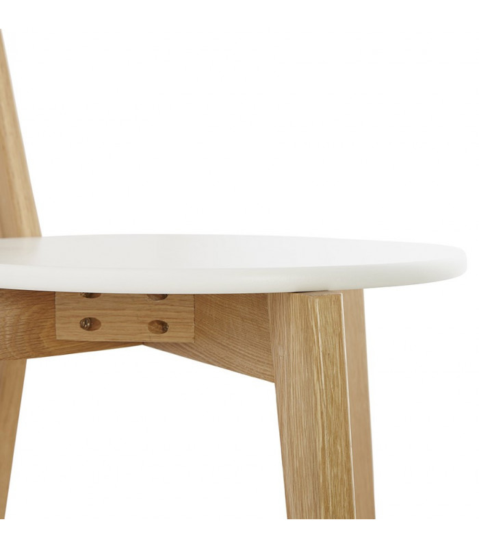 Chaise design blanc en bois Fayola