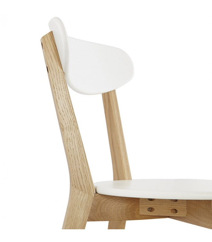 Chaise design blanc en bois Fayola