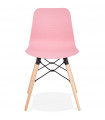 Chaise design rose en plastique et bois Delphine