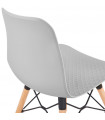 Chaise design gris en plastique et bois Delphine