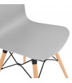 Chaise design gris en plastique et bois Delphine