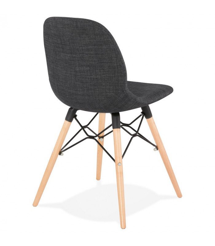 Chaise design gris foncé en tissu Kingston