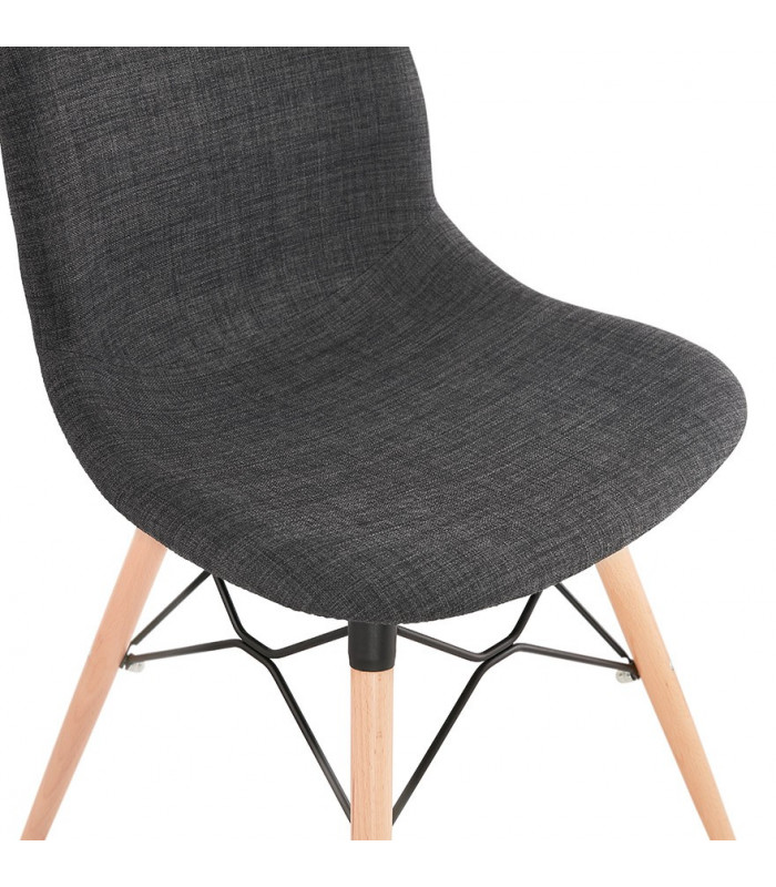 Chaise design gris foncé en tissu Kingston
