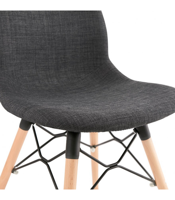 Chaise design gris foncé en tissu Kingston
