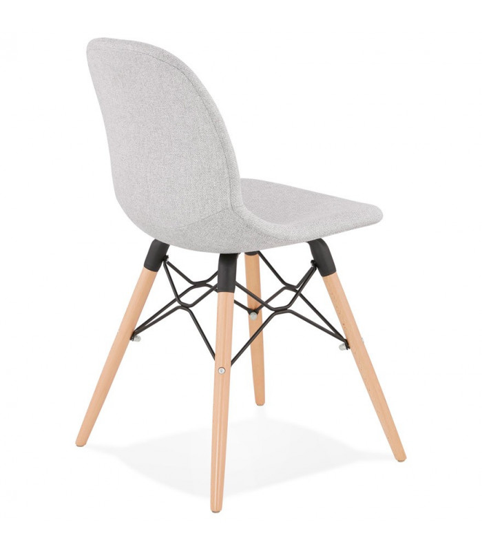 Chaise design gris clair en tissu Kingston