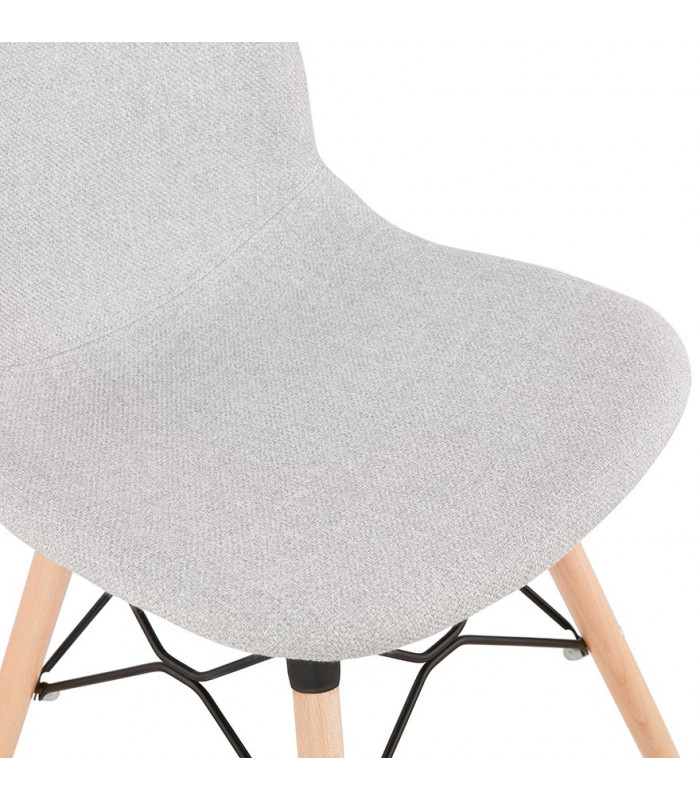 Chaise design gris clair en tissu Kingston