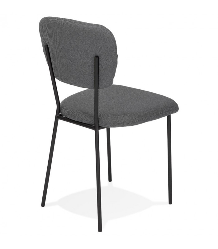 Chaise design gris foncé en tissu Meera