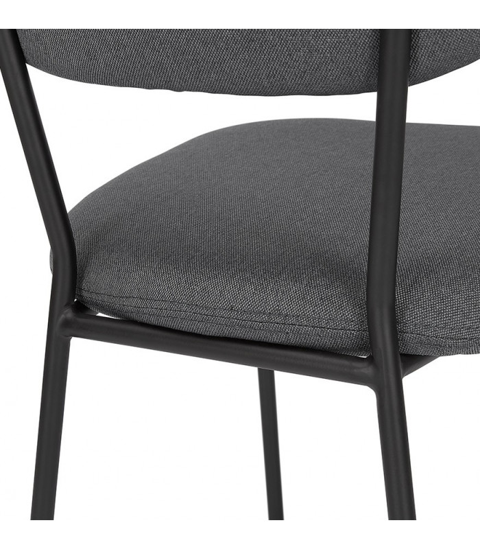Chaise design gris foncé en tissu Meera