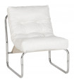 Fauteuil design (non empilable) blanc en similicuir Ava