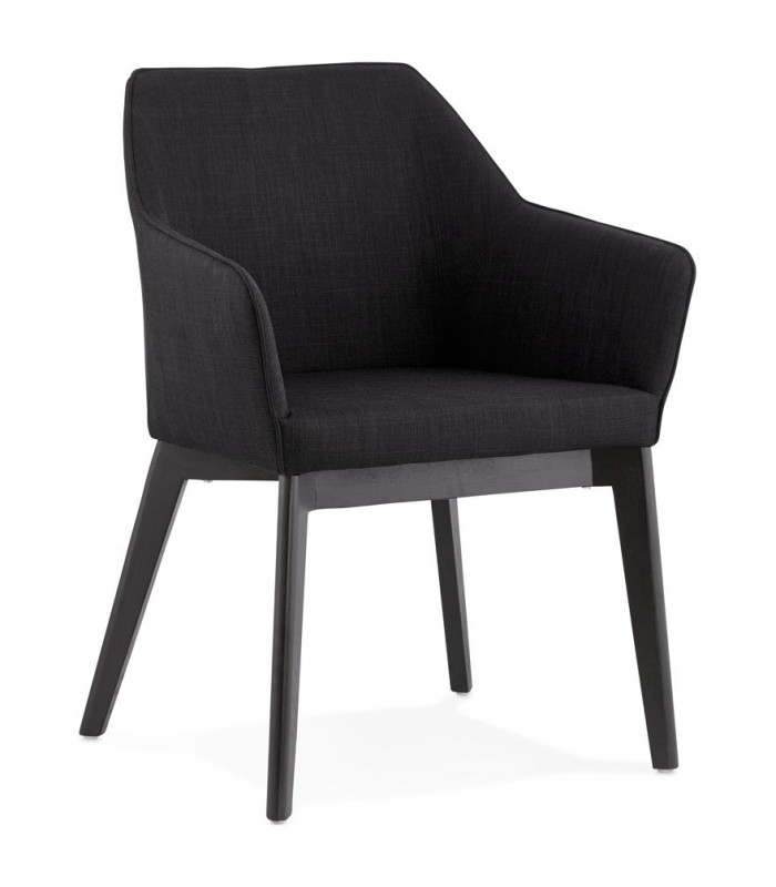 Fauteuil design noir en tissu Obi