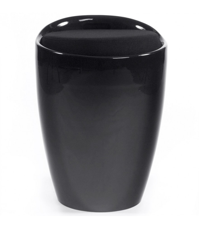 tabouret bas noir en tissu et plastique Connery
