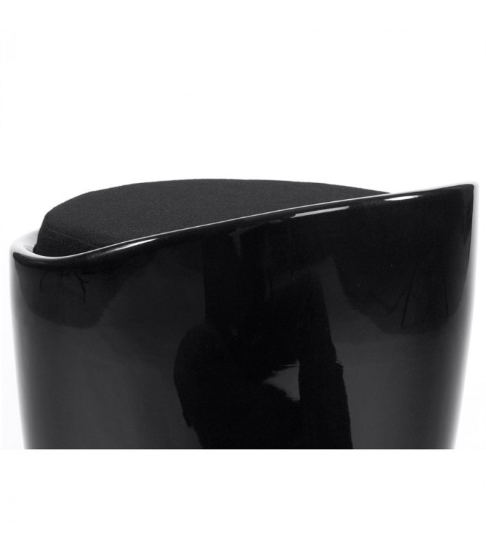 tabouret bas noir en tissu et plastique Connery