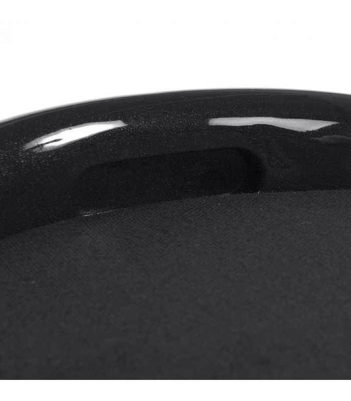 tabouret bas noir en tissu et plastique Connery