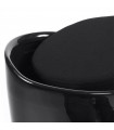 tabouret bas noir en tissu et plastique Connery