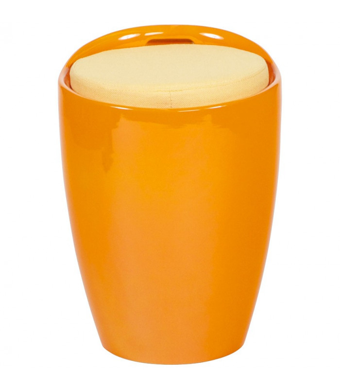 tabouret bas orange en tissu et plastique Connery