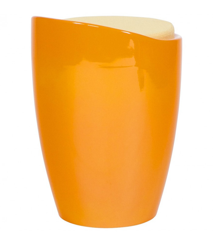 tabouret bas orange en tissu et plastique Connery