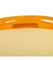 tabouret bas orange en tissu et plastique Connery