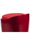 tabouret bas rouge en tissu et plastique Connery