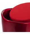 tabouret bas rouge en tissu et plastique Connery