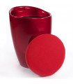 tabouret bas rouge en tissu et plastique Connery