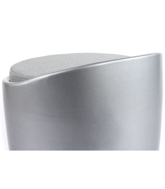 tabouret bas argent en tissu et plastique Connery
