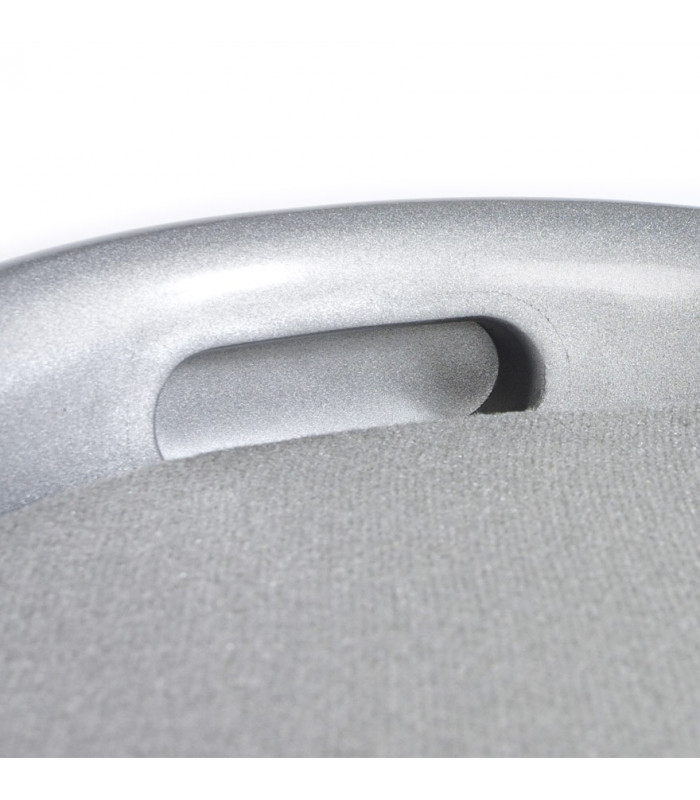 tabouret bas argent en tissu et plastique Connery