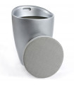 tabouret bas argent en tissu et plastique Connery
