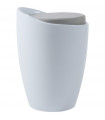 tabouret bas blanc en tissu et plastique Connery