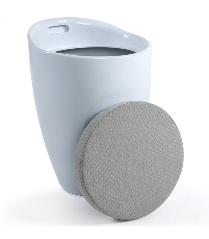 tabouret bas blanc en tissu et plastique Connery