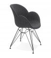 Fauteuil design gris foncé en tissu Concord