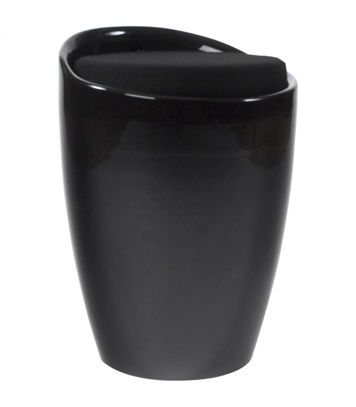 tabouret bas noir en tissu et plastique Connery
