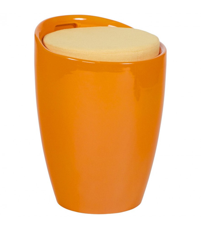 tabouret bas orange en tissu et plastique Connery